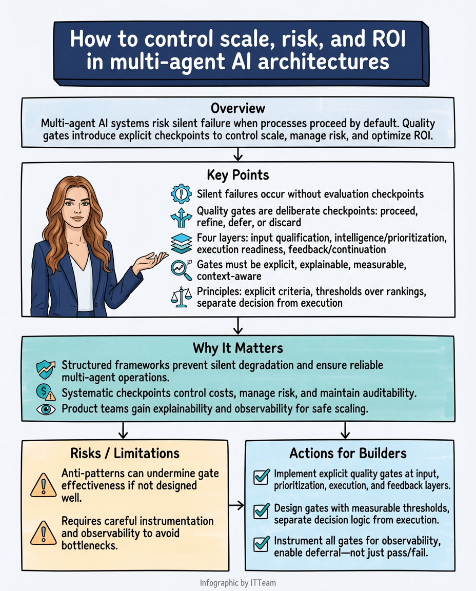 Infographic digest: how to control scale, risk, and ROI in multi-agent AI architectures using quality gates